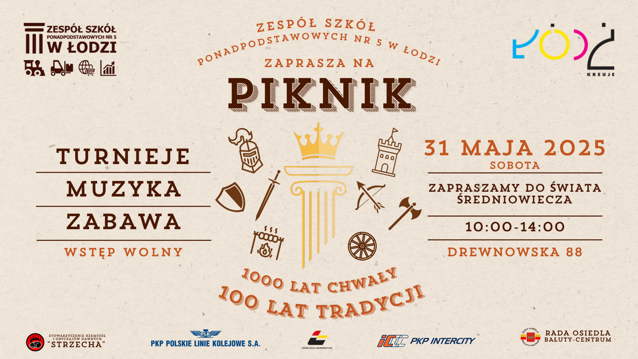 Zaproszenie na piknik w ZSP nr 5 w Łodzi, 31 maja br. godzina 10.00