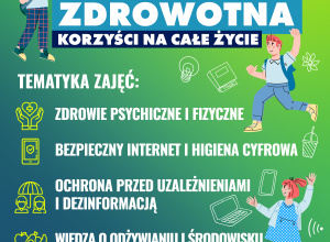 plakat przedstawiający zalety edukacji zdrowotnej
